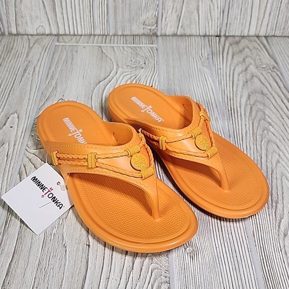 Minnetonka Tangerine Silverthorne Prism Flip Flop Sandals Womens Size 5 NEW - Picture 8 of 12